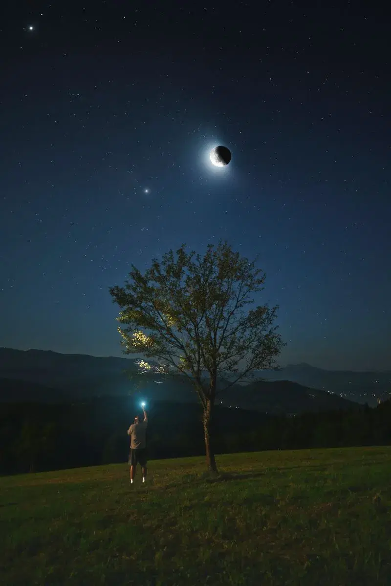 Image featuring nature, night, outdoors, and astronomy